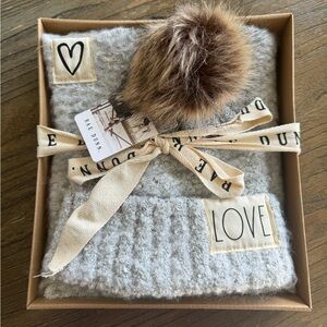 Rae Dunn hat and scarf set